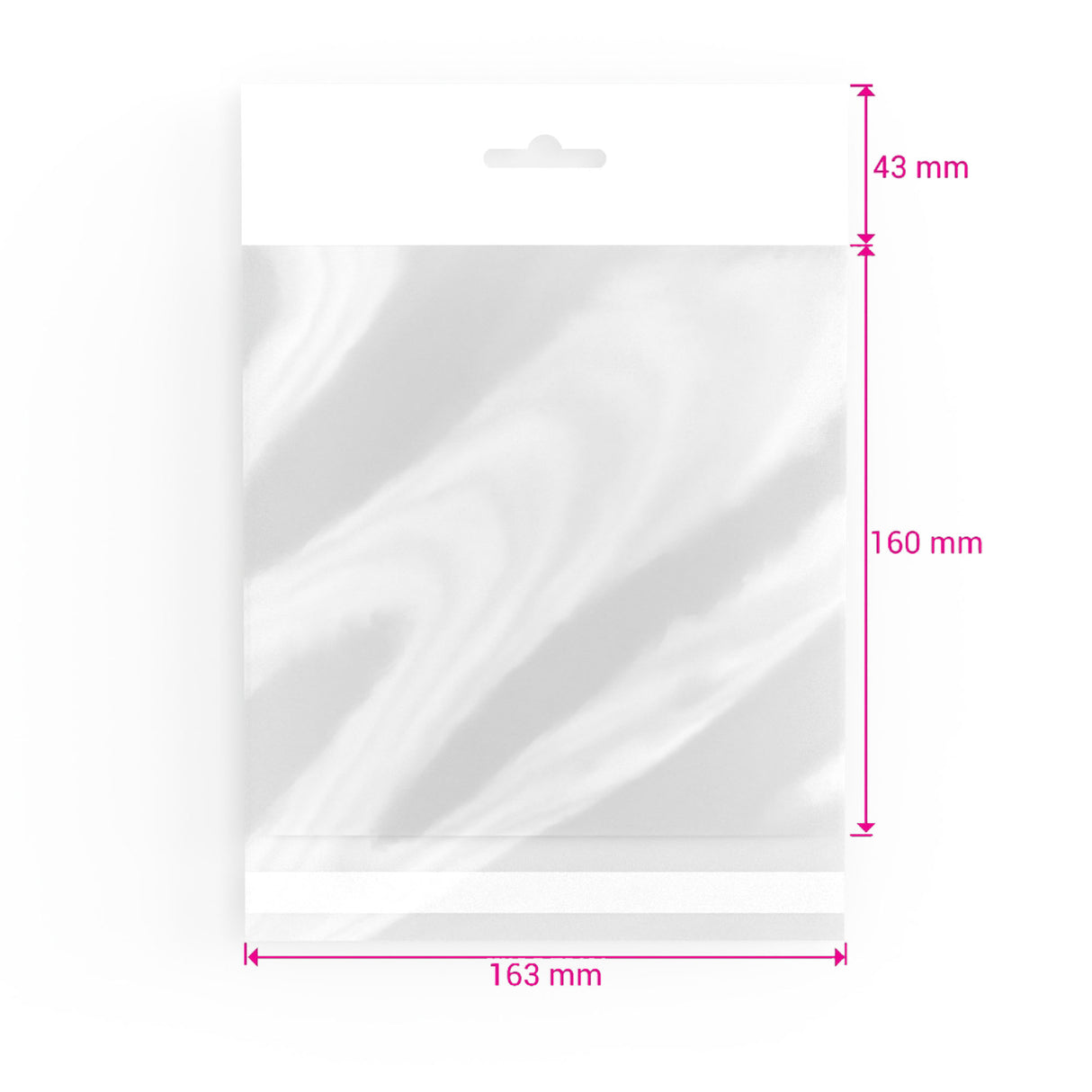 Sacos de celofane com cabeçalho (OPP)