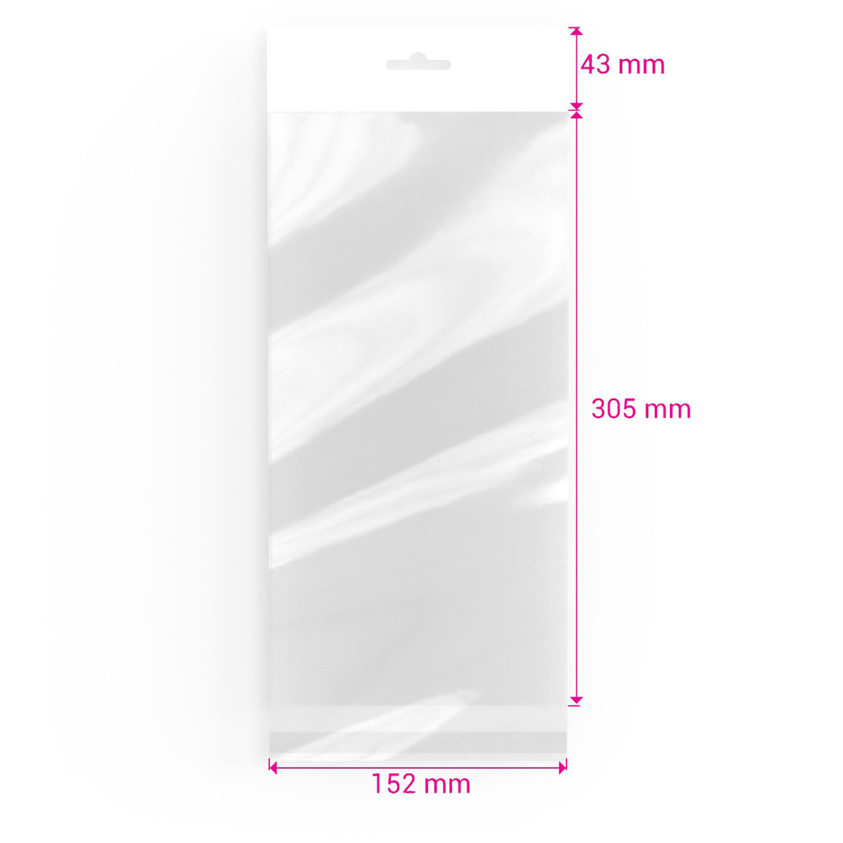 Sacos de celofane com cabeçalho (OPP)