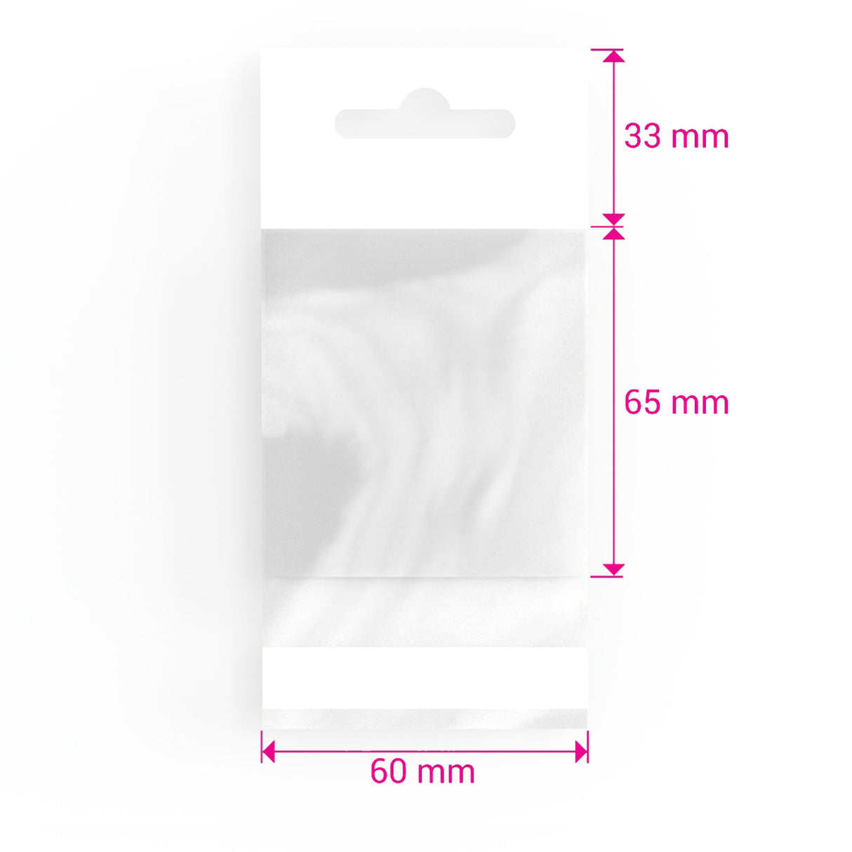 Sacos de celofane com cabeçalho (OPP)