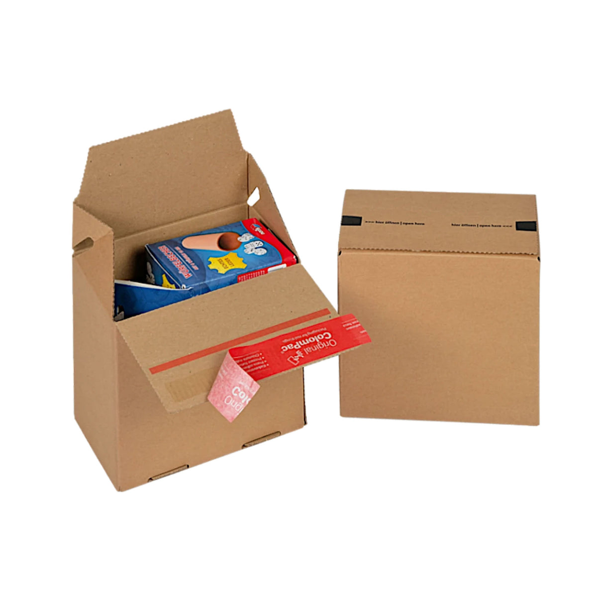 Caixa de papelão com fecho autovedante para remessas