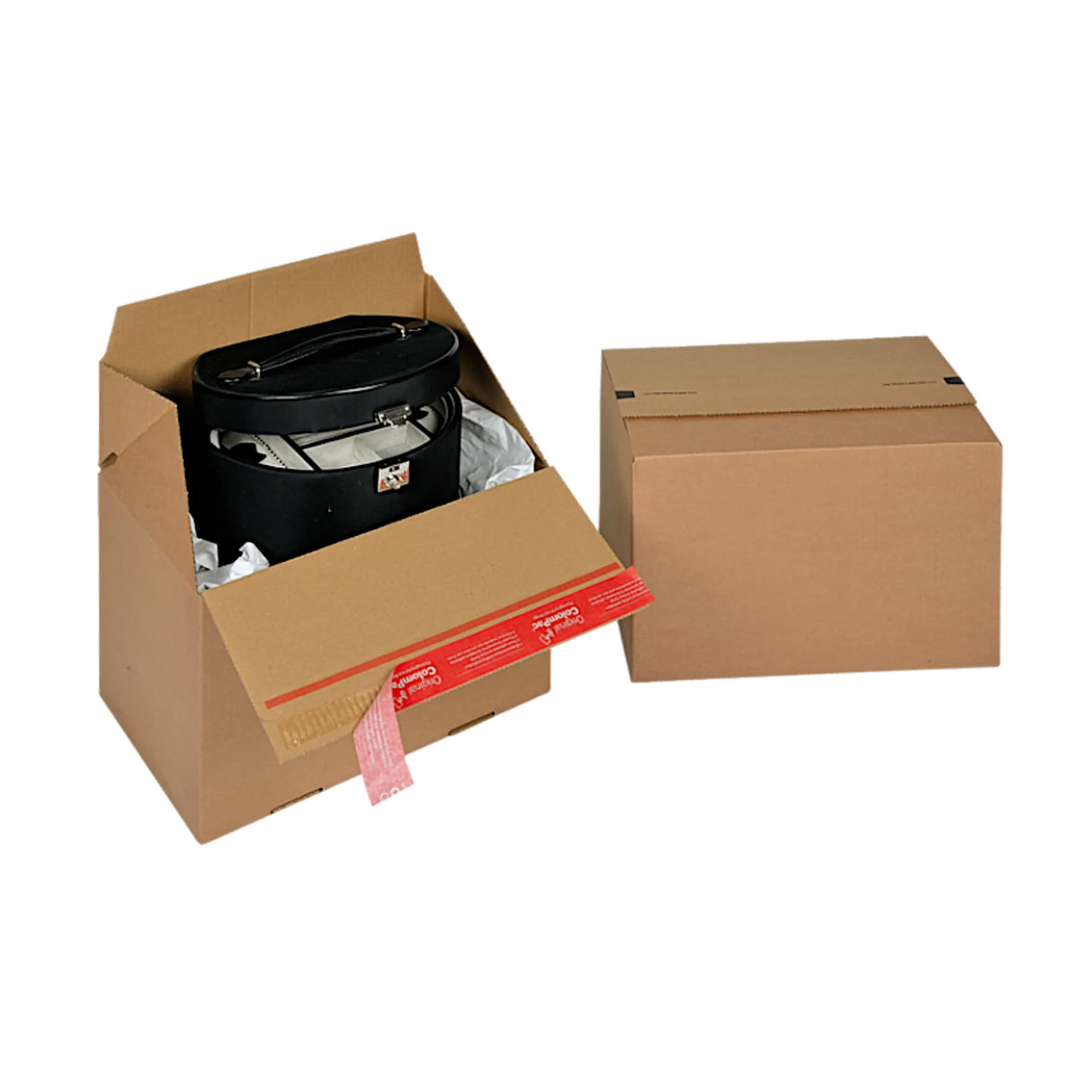 Caixa de papelão com fecho autovedante para remessas