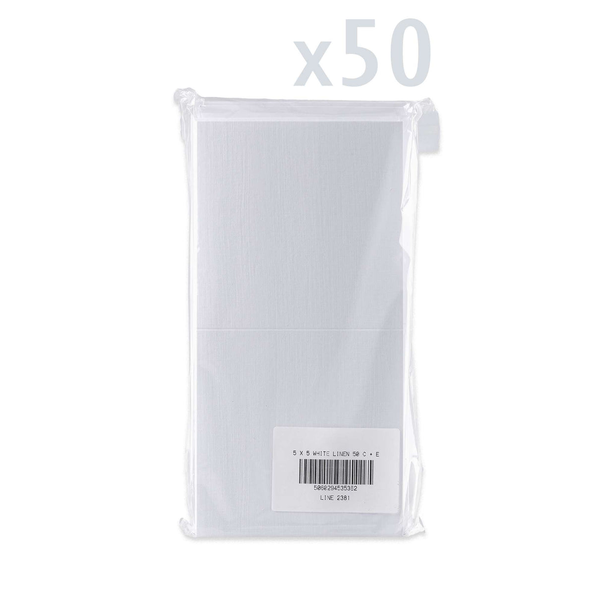 Conjunto de cartões e envelopes com acabamento de linho