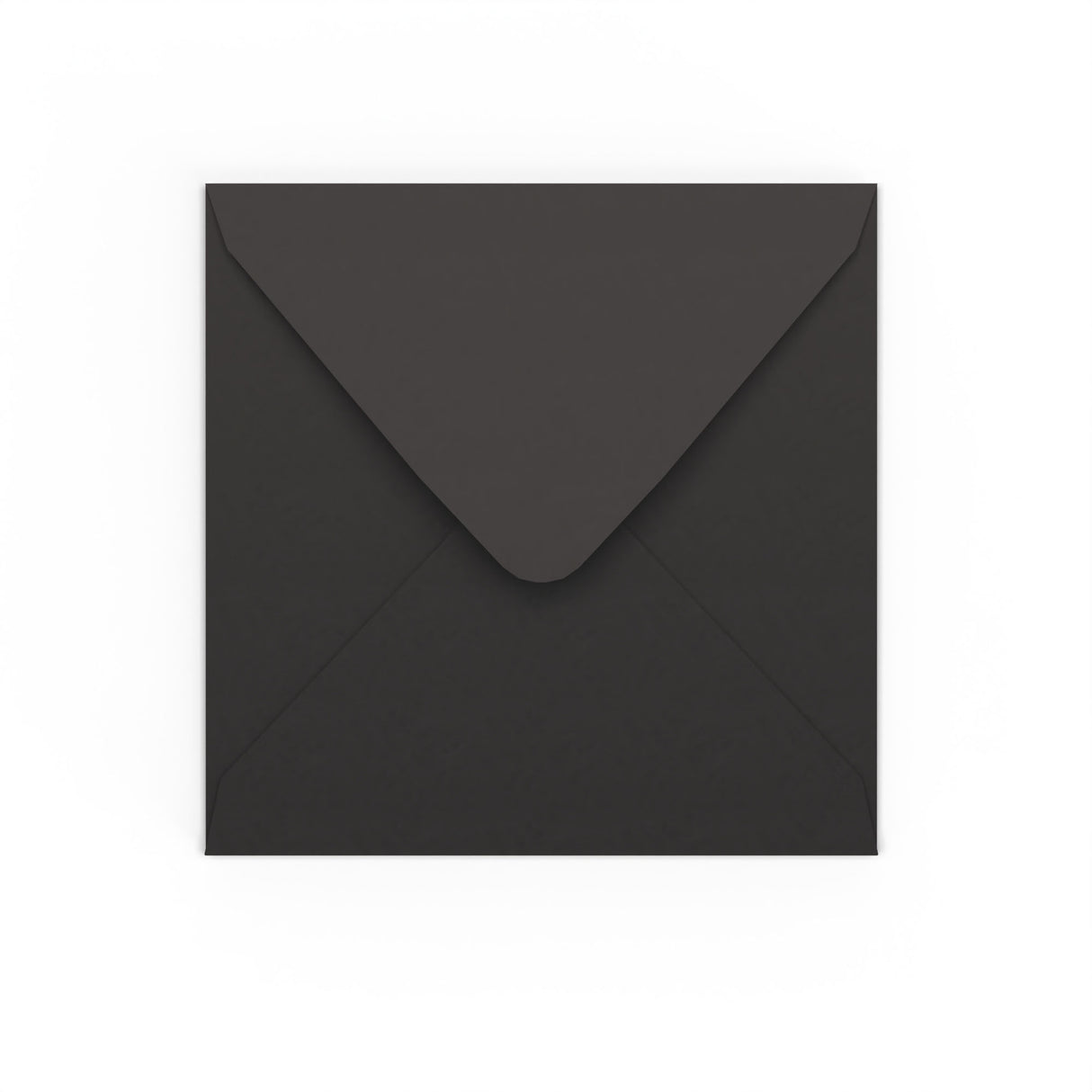 Envelope preto com aba em V 155×155 mm