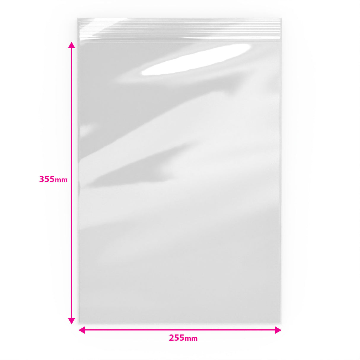 Saco de plástico transparente com fecho zip