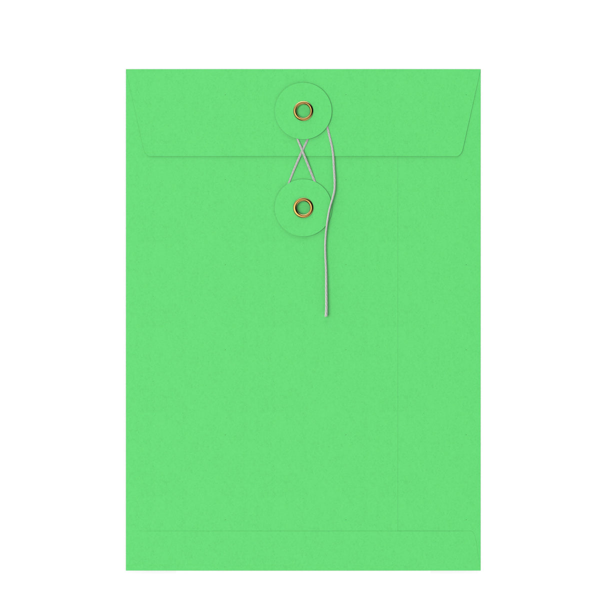 Envelopes coloridos com fecho de corda e anilha